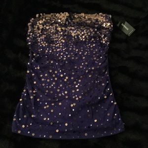 Express purple sequined tube top